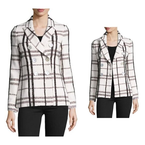 DEREK‎ LAM 10 CROSBY Jacket, Plaid double breasted jacket, Size 8, NWT - Picture 1 of 15